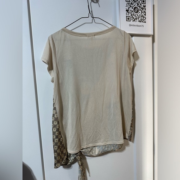 Anthropologie brand Tiny, peacock silky tee with side tie - Picture 5 of 12